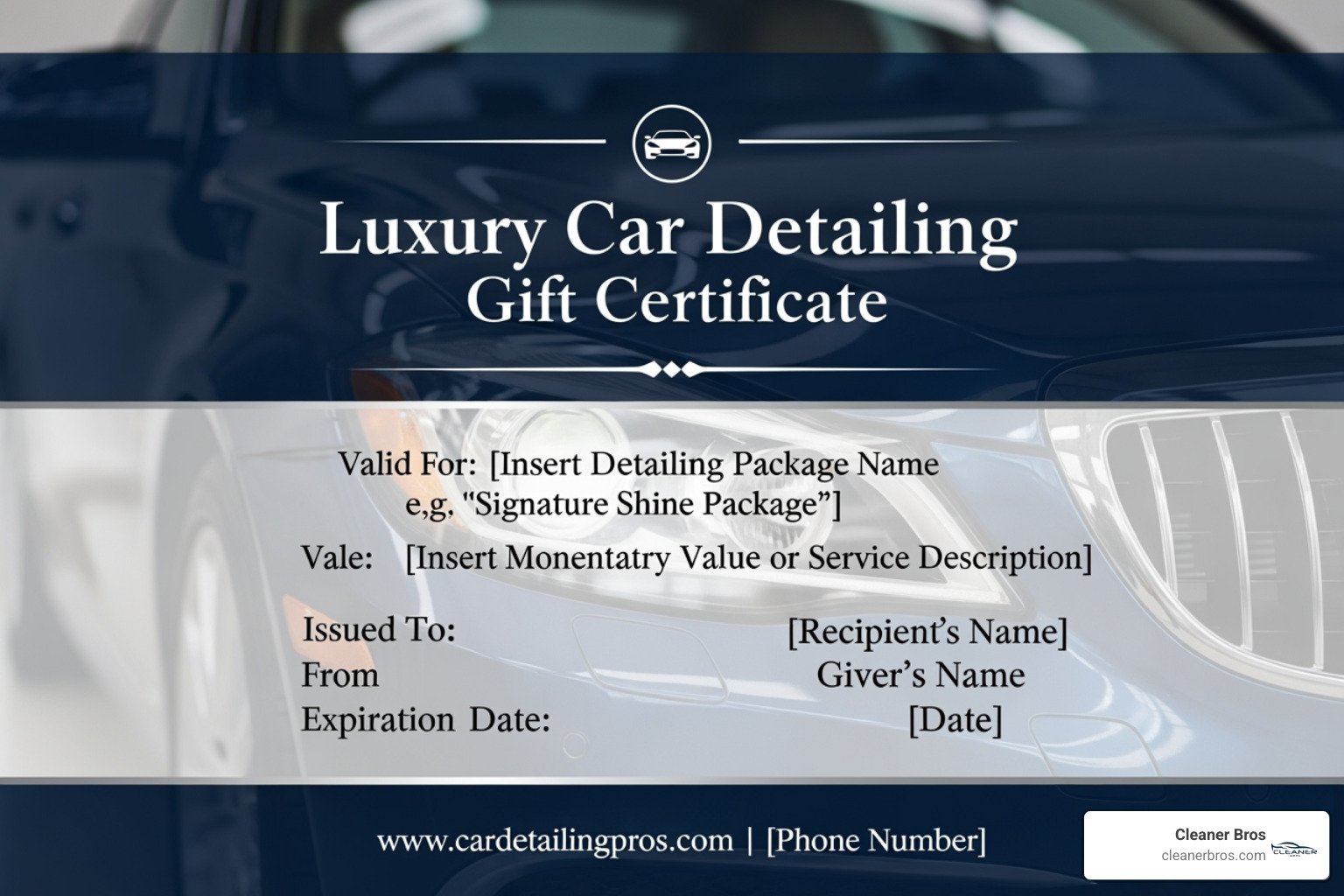 car detailing gift certificate