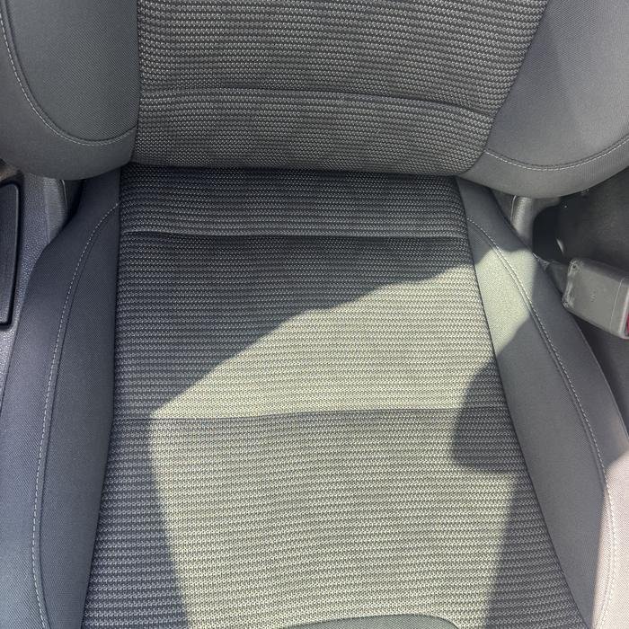 Dark cloth car seat clean after shampoo