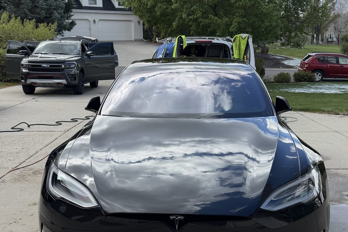 Tesla Model S after a full mobile detail in Genola