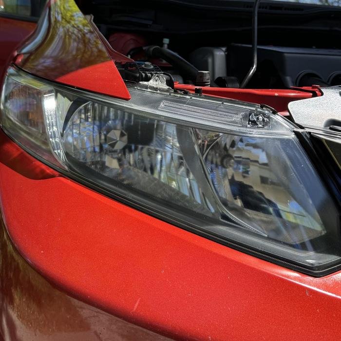 Clear headlight after restoration