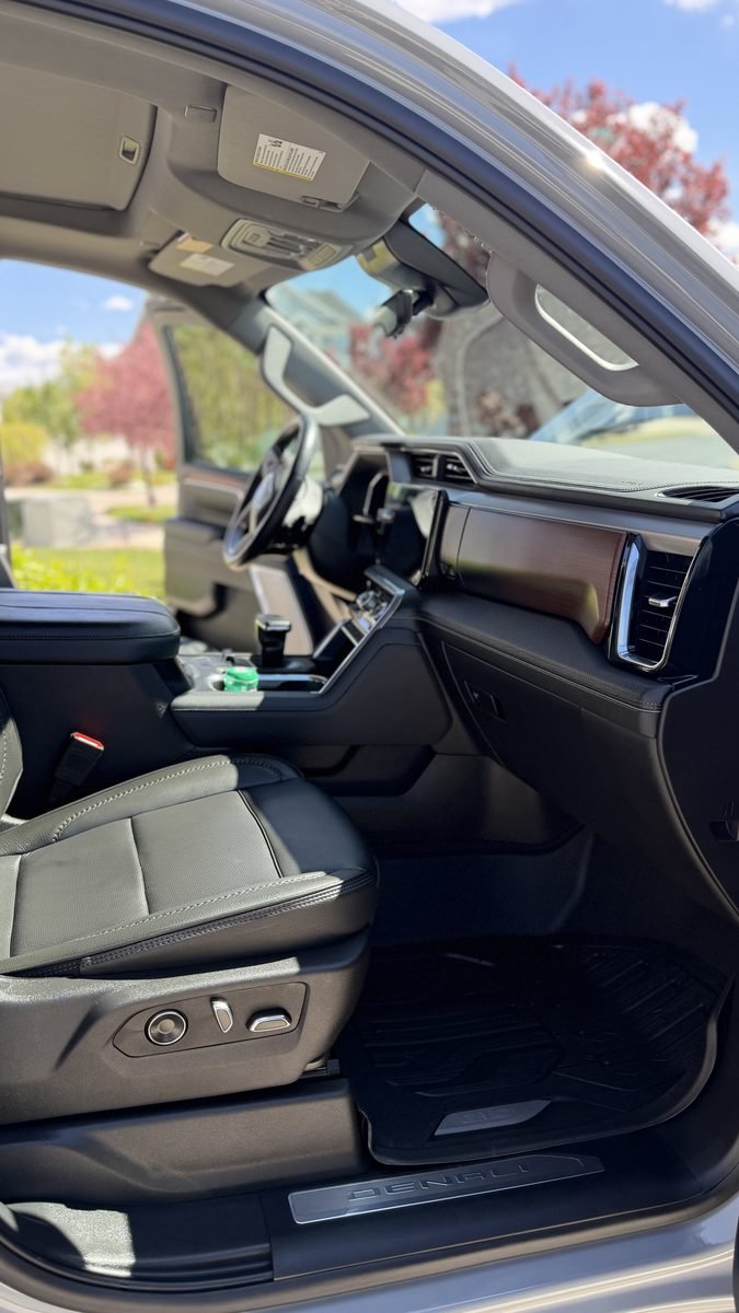 GMC Sierra front seats after an interior detail in Payson