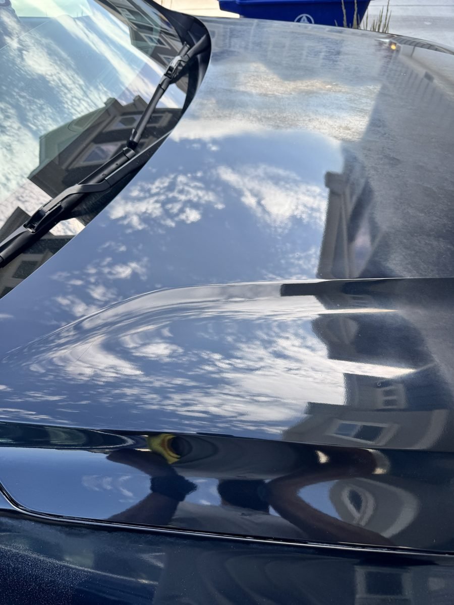 Glossy dark hood after oxidation removal